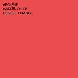 #EC4E4F - Sunset Orange Color Image